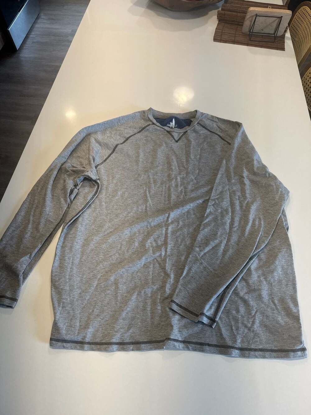 johnnie-O Grey Long Sleeve Raglan Crewneck Shirt Size XXL